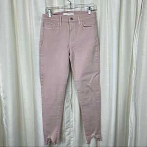 Joe’s Jeans light pink raw hem jeans